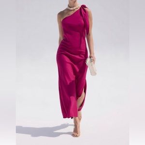 Cult Gaia one shoulder linen dress